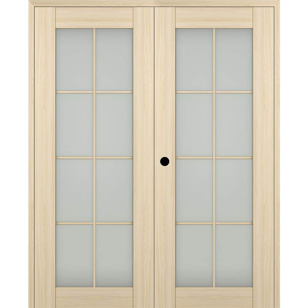 Avon 8 Lite N 56 in. x 84 in. Right Active 8-Lite Frosted Glass Loire Ash Wood Composite Double Prehung French Door price history on PriceWatchPro
