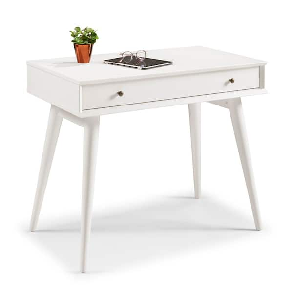 NEWSTAR 71″ Modern Home & Office Furniture Desk White & Metallic Gray