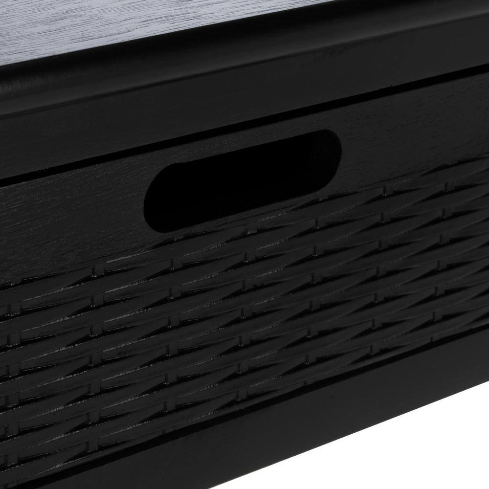 Classic Contemporary Black Accent Table with Basket Drawer