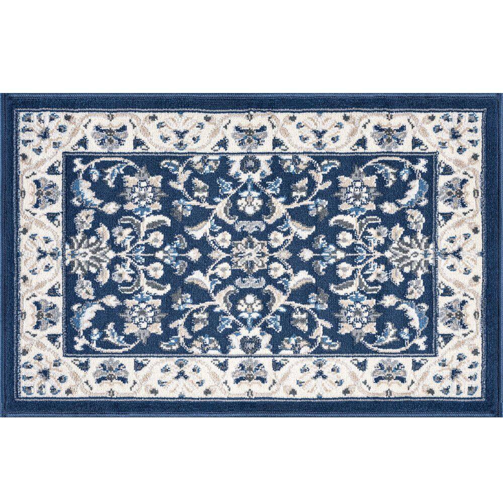 Madison Floral Dark Blue 2 ft. x 3 ft. Indoor Area Rug price history on PriceWatchPro