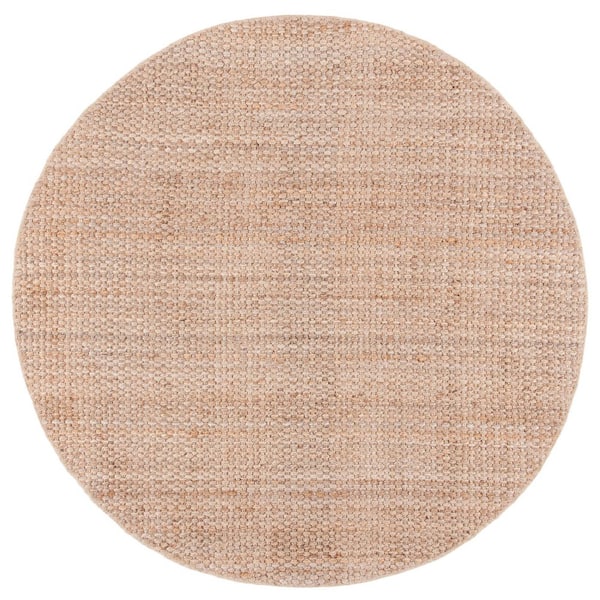 Natural Fiber 6 ft. x 6 ft. Natural Solid Color Round Area Rug