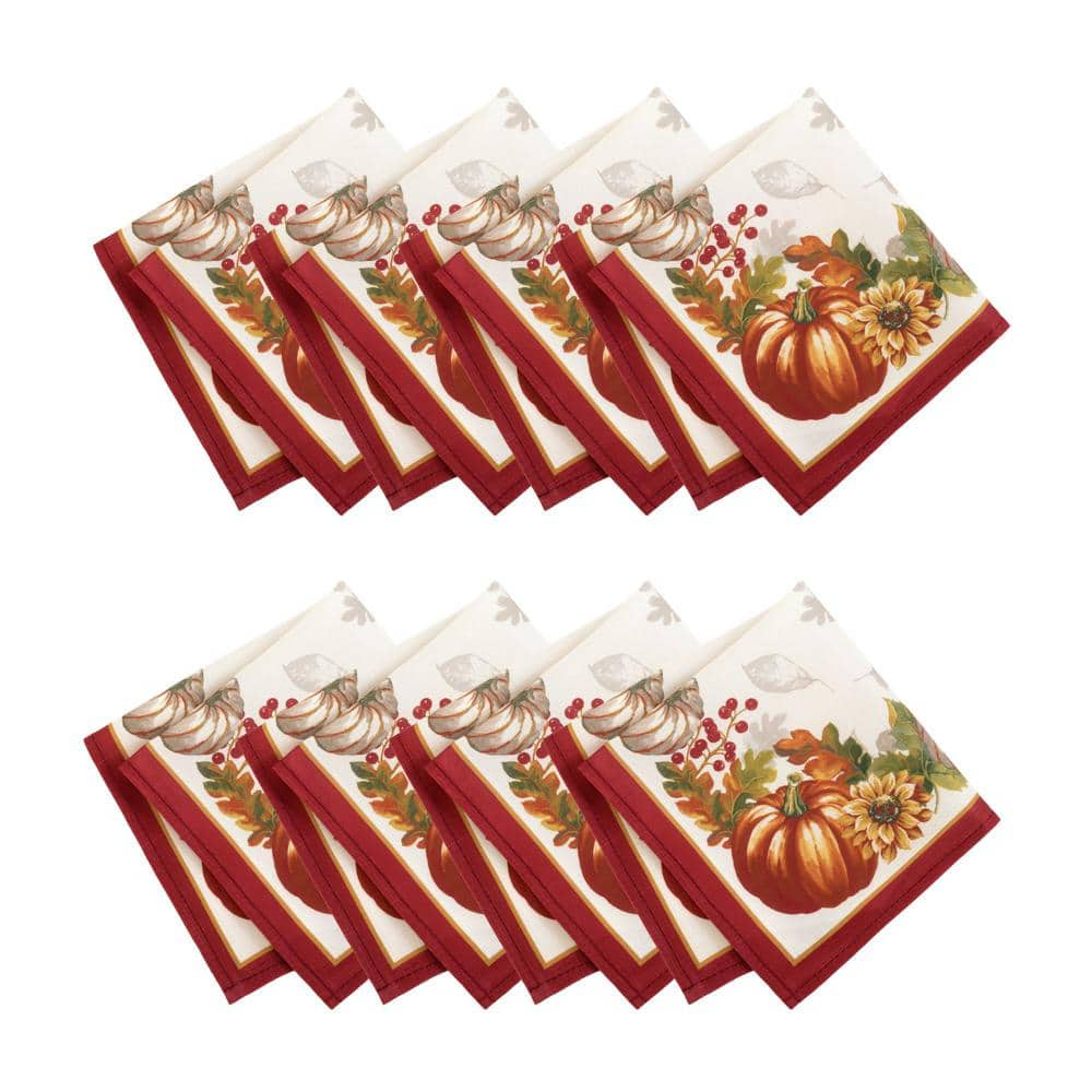 Elrene Autumn Leaves Fall Printed Napkins, Set of 8 - Multi