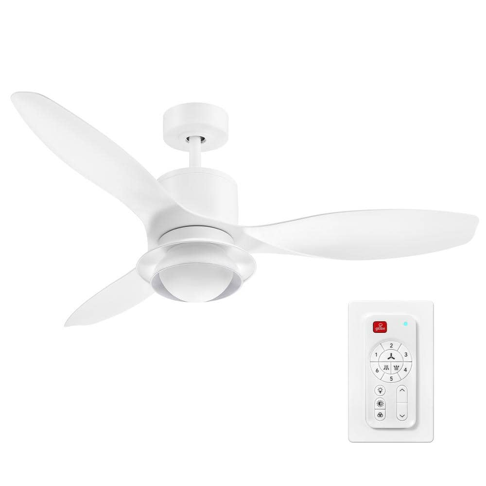 Oswald 6.75 in. Blade Span 48 in. Wide Indoor White Integrated LED Smart Ceiling Fan with Remote Control price history on PriceWatchPro