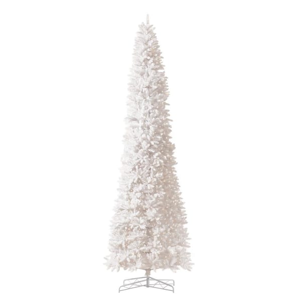 Nearly Natural 13 ft. Pre-Lit LED Slim White Artificial Christmas Tree with 1350 Warm White LED Lights and 3924 Bendable Branches