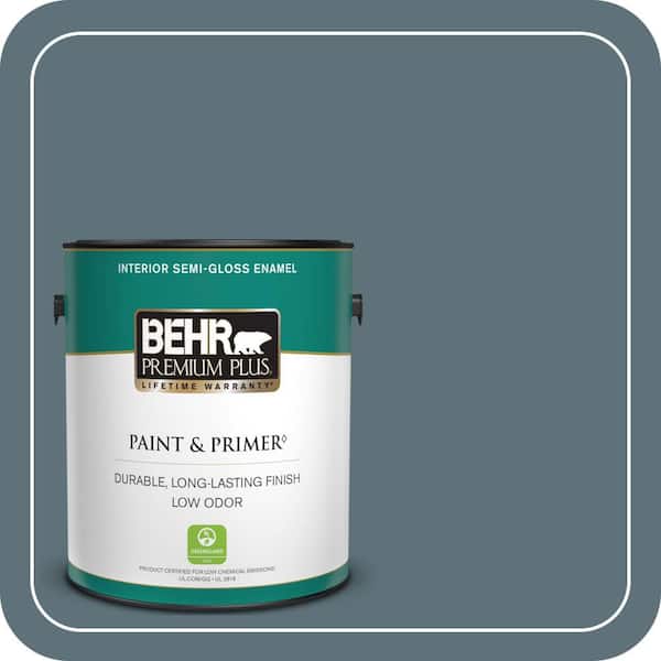 BEHR PREMIUM PLUS 1 gal. #ECC-64-3 Desert Night Semi-Gloss Enamel Low Odor Interior Paint & Primer