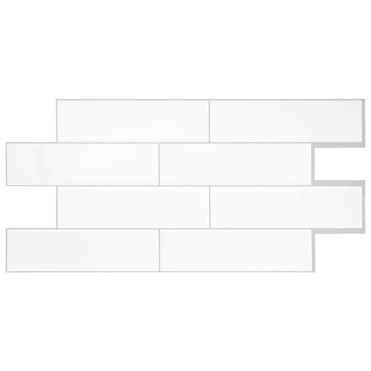 smart tiles Oslo White 22.56 in. x 10.88 in. Vinyl Peel and Stick Tile (2.80 sq. ft./ 2-pack)