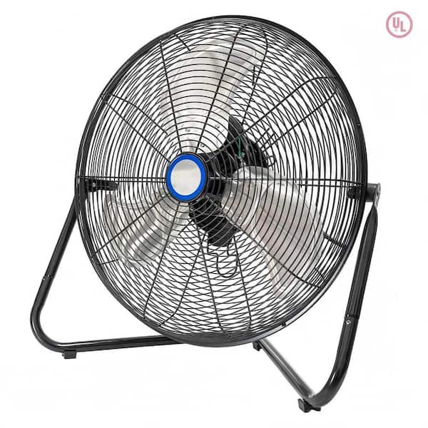 18 in. 3-Speed High Velocity Heavy Duty Metal Industrial Floor Fans Oscillating Quiet for Outdoor/Indoor, Black