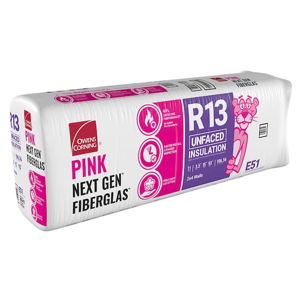 Owens Corning R 13 Unfaced Fiberglass Insulation Batt 15 in. x 93