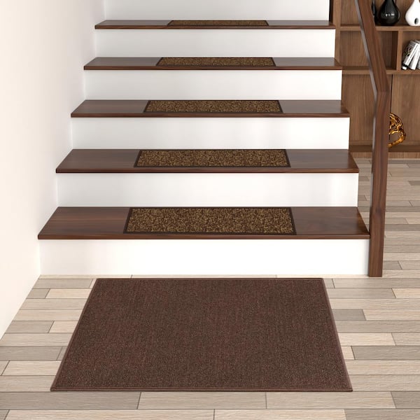 Ottomanson Basics Collection Non-Slip Rubberback Modern Solid Design 2x3 Indoor Area Rug/Entryway Mat, 2 ft. 3 in. x 3 ft., Brown