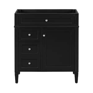 30 in. W x 18 in. D x 33 in. H Bath Vanity Cabinet without Top in Black with 2-Drawers and Tip-out Drawer, Cabinet Only