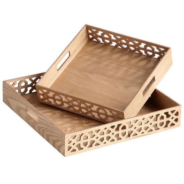 Filament Design Prospect 3.25 in. x 17.75 in. Wood Tray (Set of 2)