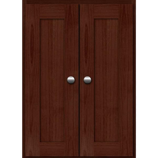 Simplicity by Strasser Shaker 18 in. W x 5.5 in. D x 25 in. H Simplicity Wall Cabinet/Toilet Topper/Over the John in Dark Alder
