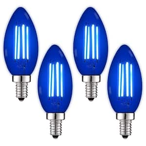 YANSUN 20-Watt Equivalent C7 Edison Blue LED Filament Light Bulb (4-Pack)