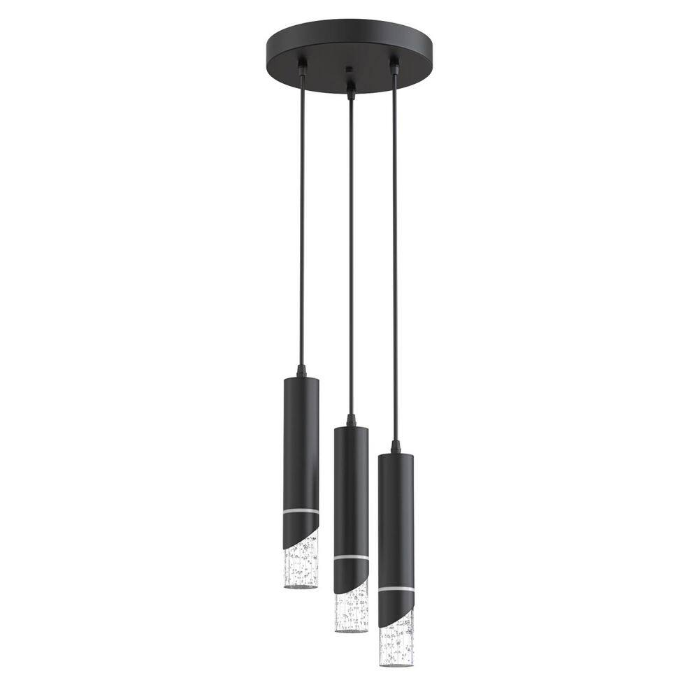 3-Light 36W  Black Integrated LED Chandeliers with Crystal Shade, Indoor Decorative Hanging Light Fixture 4000K price history on PriceWatchPro
