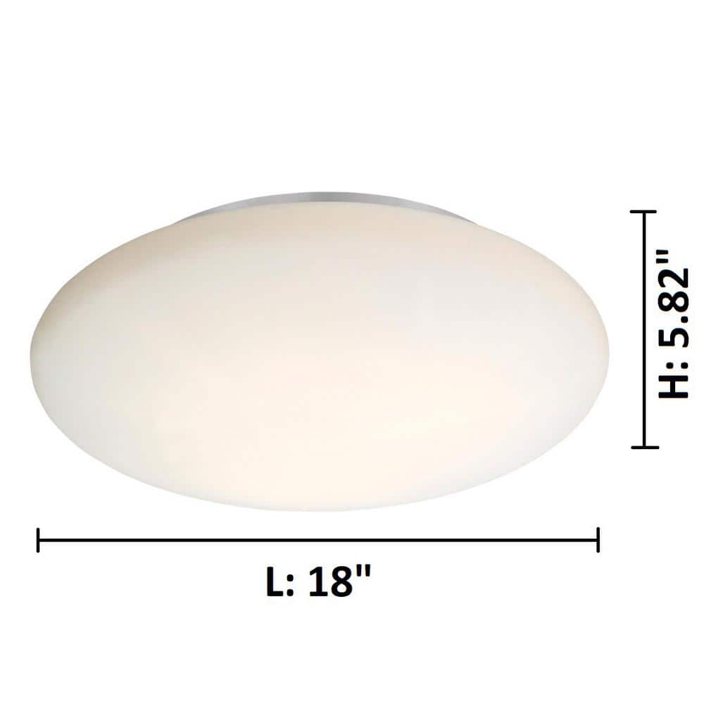 Contemporary White Opal Glass 17.75" Semi-Flush Ceiling Light
