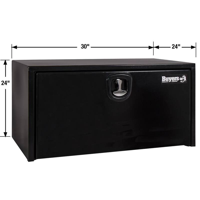 24 in. x 24 in. x 30 in. Gloss Black Steel Underbody Truck Tool Box