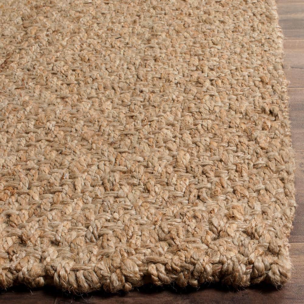 Emory Hand-Knotted Geometric Beige Jute Runner Rug, 2'3" x 6'