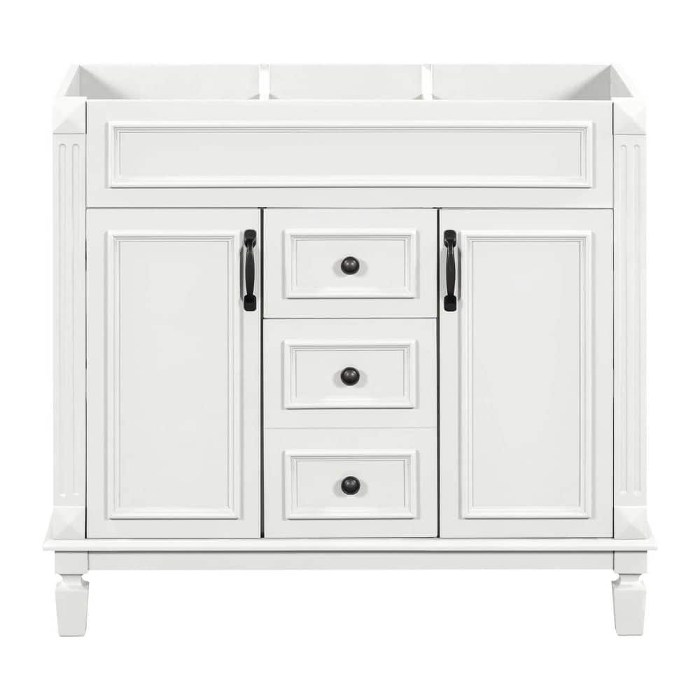 LuckByte 36 in. Bath Vanity Cabinet without Top with 2 Soft