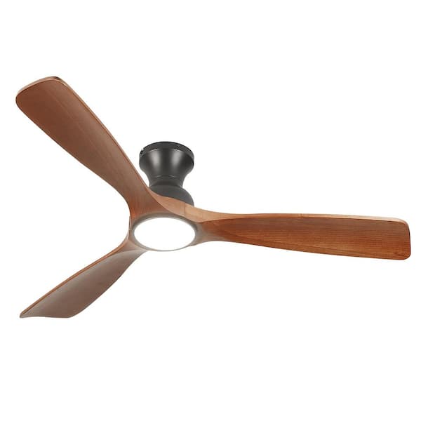TOZING 52 in. Indoor Solid Red Wood Low Profile Semi Flush