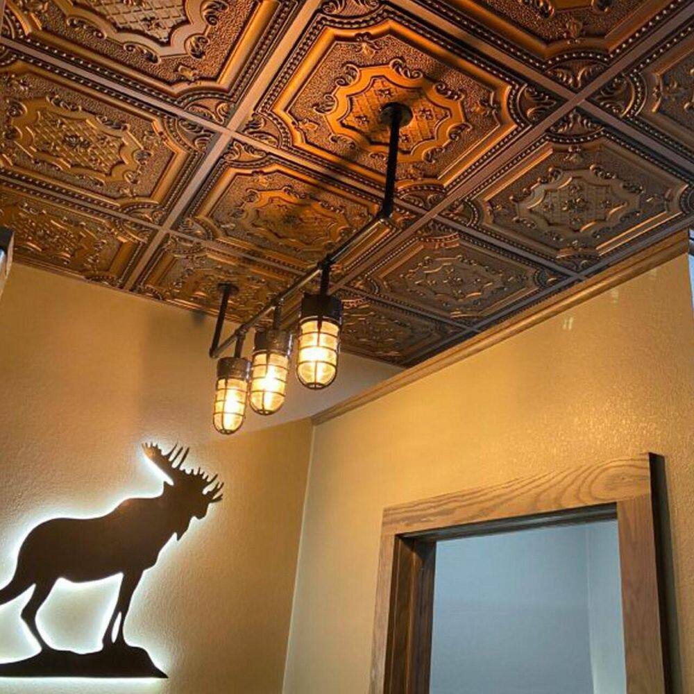 Antique Mocha PVC 24" x 24" Decorative Ceiling Tile