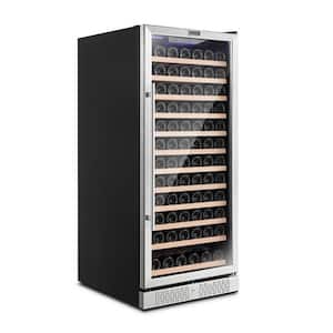 24 in. Single Zone 127-Bottle Built-In and Freestanding Wine Cooler in Stainless Steel