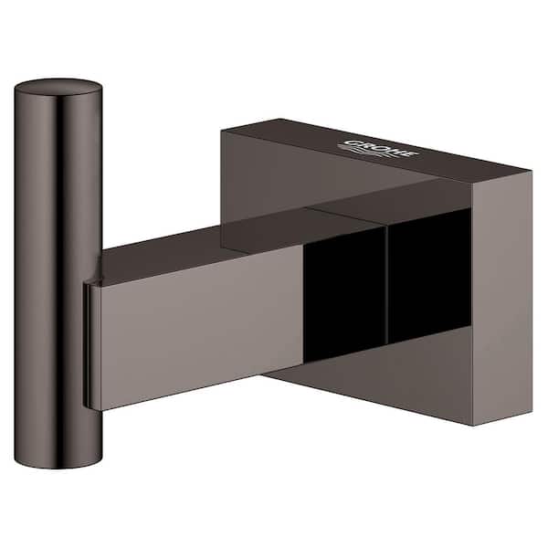 Essentials Cube Single Knob Robe/Towel Hook in Hard Graphite