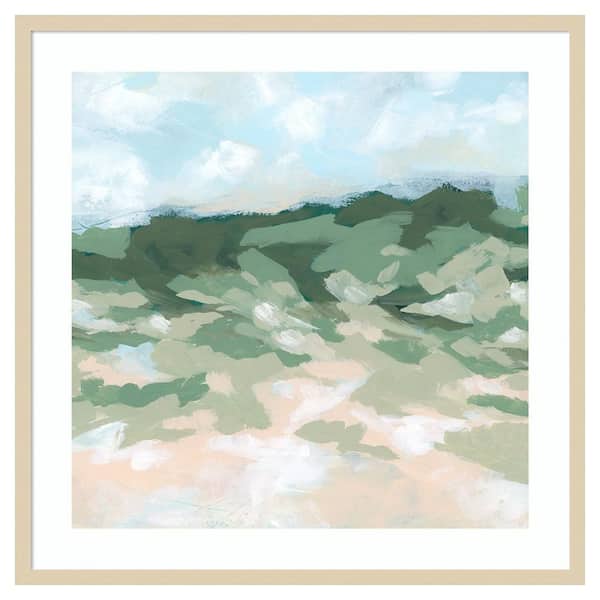 Amanti Art Blockbrush Valley II by June Erica Vess 33 in. W x 33 in. H. Wood Framed Wall Art Print Framed in Brown