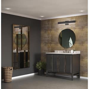 Semblance Collection 24 in. Matte Black Medium Modern 3CCT Integrated LED 1-Light Linear Vanity Light