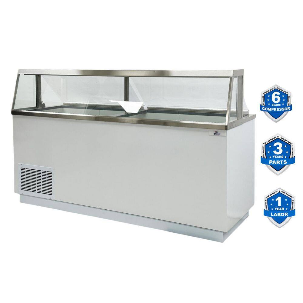 88.75 in. W 30.6 cu. ft. Manual-Defrost Commercial Portable Freezer 16-Tub Deluxe Ice Cream Dipping Cabinet in White price history on PriceWatchPro