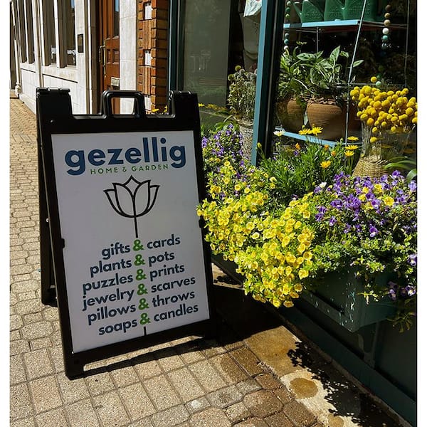 PLASTICADE Signicade 24 in. W x 36 in. H Black Plastic Portable