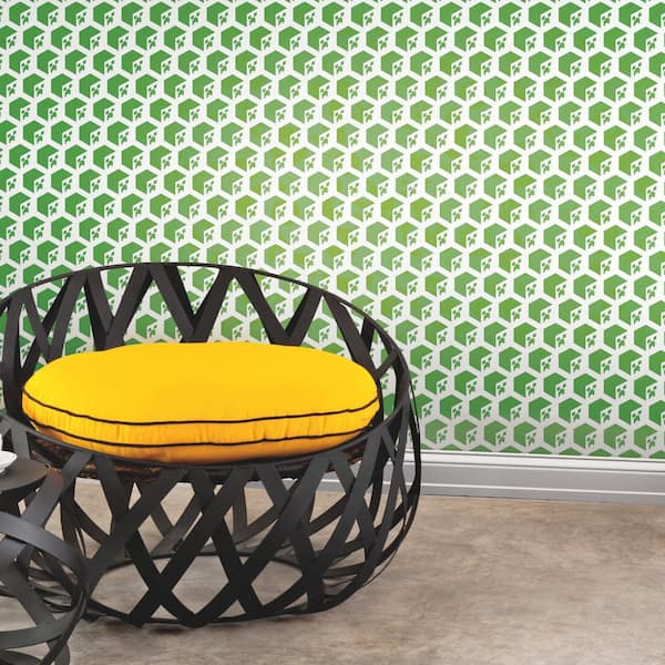 Minecraft Creeper Face Green Vinyl Peel and Stick Matte Wallpaper 28.18 sq. ft.