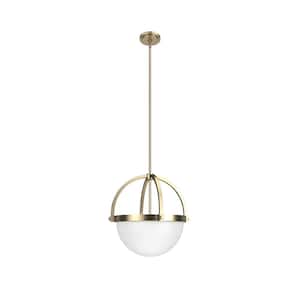 Wedgefield 3-Light Alturas Gold Island Pendant Light with Frosted Glass Shade