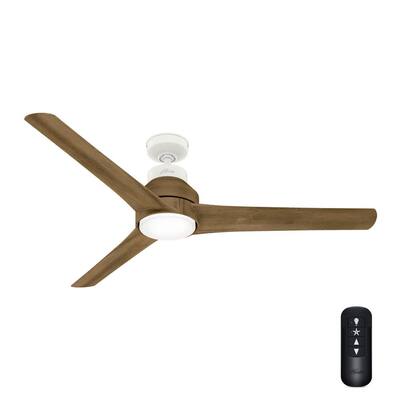 Lakemont 60 in. Integrated LED Indoor/Outdoor Matte White Ceiling Fan with Light Kit and Remote