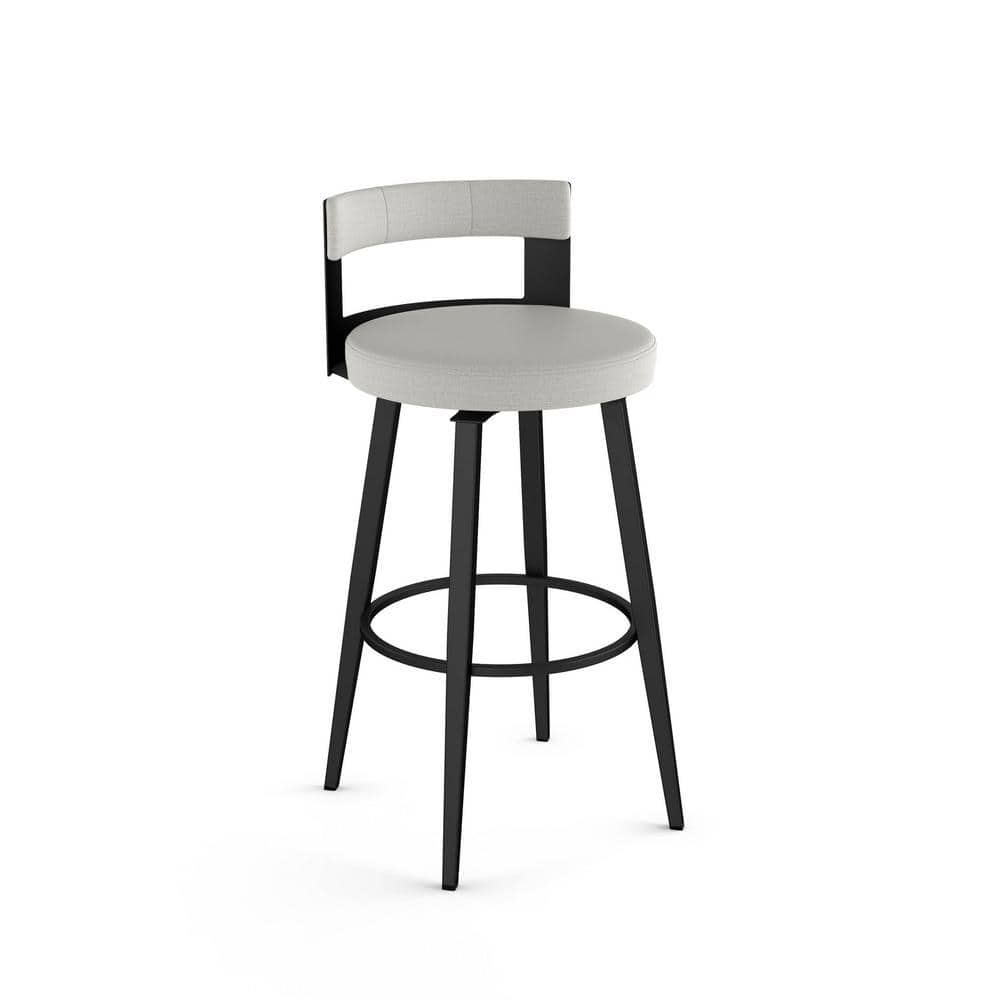 Paramont 26.5" Light Gray/Black Metal Swivel Counter Stool