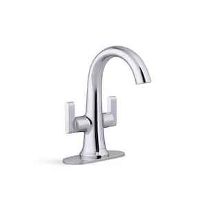 Setra 2-Handle Single Hole Monoblock Bathroom Faucet in Polished Chrome
