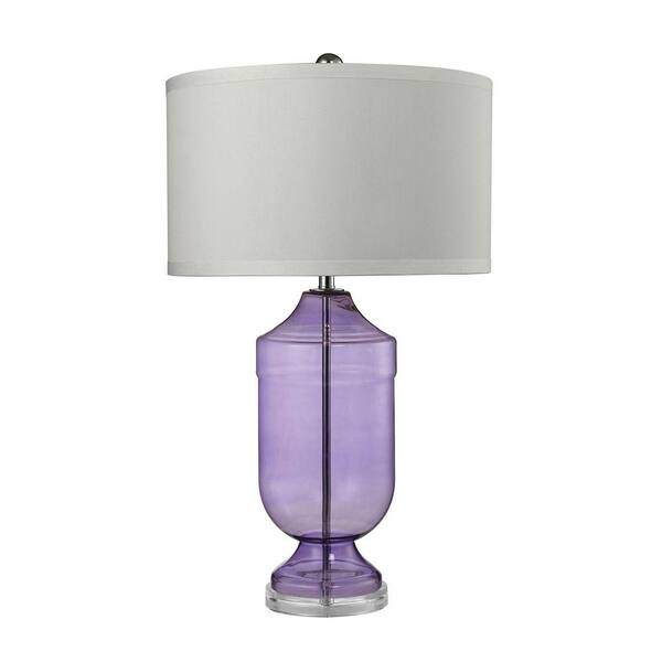 Titan Lighting Translucent 30 in. Purple Glass Trophy Table Lamp