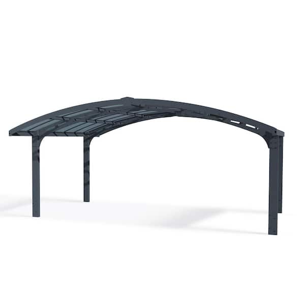 CANOPIA by PALRAM Arizona Breeze 19 ft. x 16 ft. Gray Double Arch Shape Carport with Solid Roof Panels