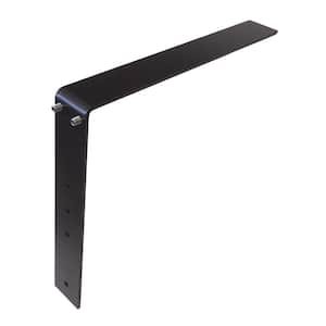 14 in. Black Steel Low Profile Adjustable Countertop Support Bracket