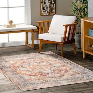 Cherrie Faded Persian Machine Washable Rust 5 ft. x 7 ft. 5 in. Area Rug