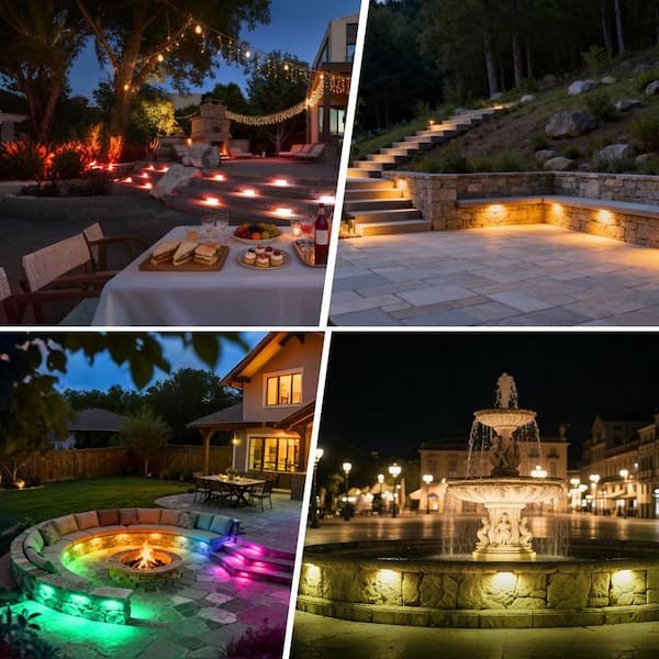 Sofiton 4-Pack 200 Lumens Low Voltage Bronze Integrated LED RGB