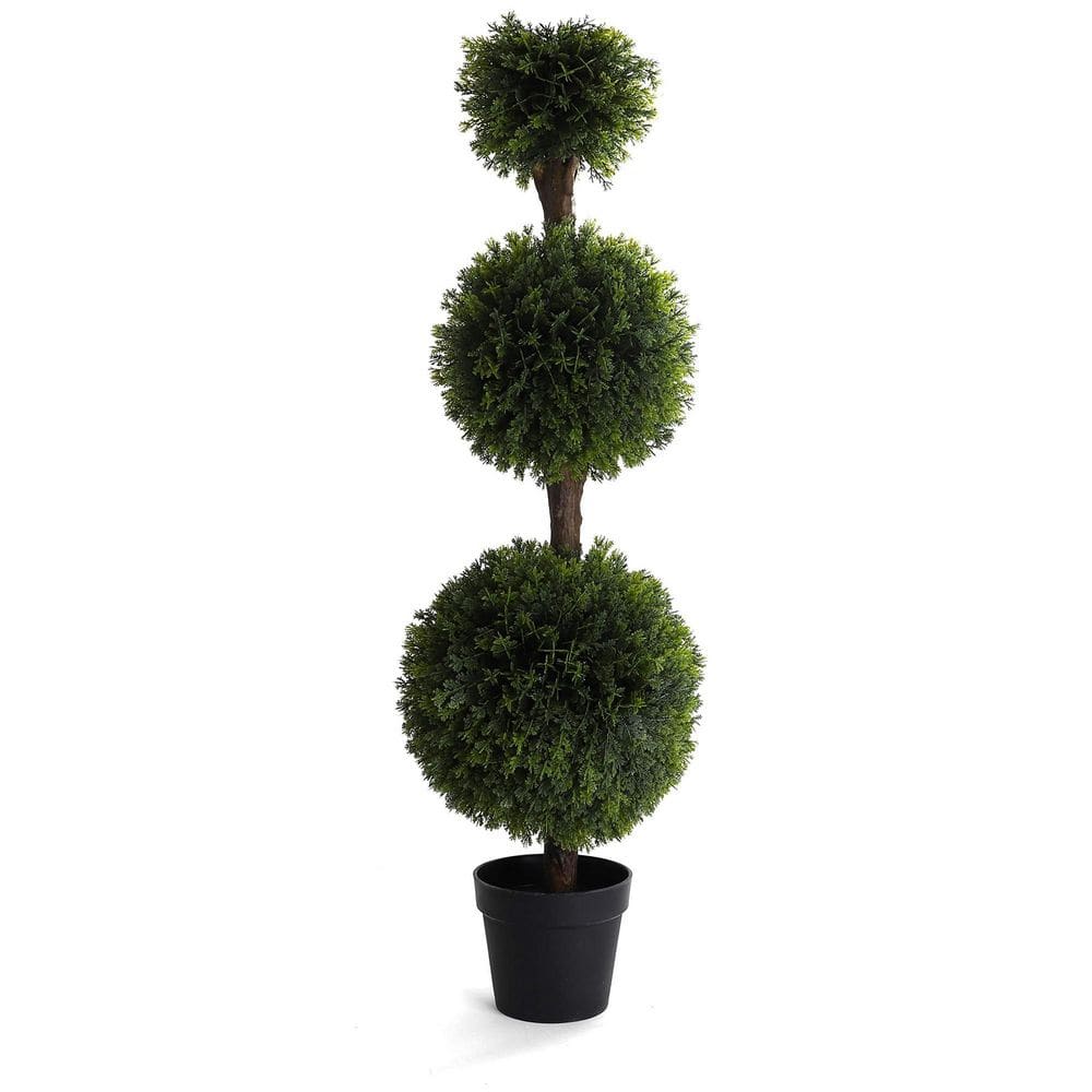 4 ft. Artificial Cypress Topiary Ball Tree for Indoor or Outdoor Use Maintenance Free UV Resistant 1 Pack price history on PriceWatchPro
