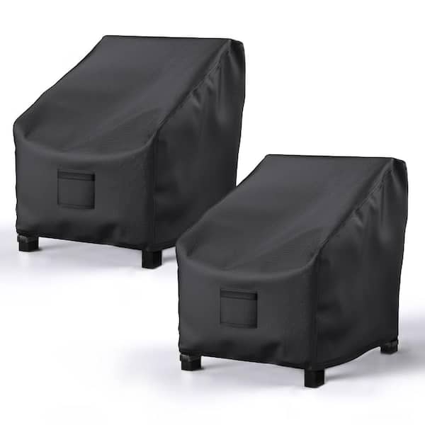 31 W x 33 D x 36 H Patio Chair Cover Waterproof Heavy Duty Black 2 Pack