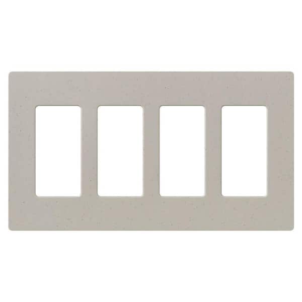 Lutron Claro 4 Gang Wall Plate for Decorator/Rocker Switches, Satin, Stone (SC-4-ST) (1-Pack)