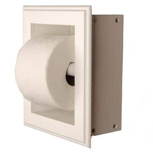 Newton Recessed Toilet Paper Holder 21 Holder in White Wall Hugger Frame