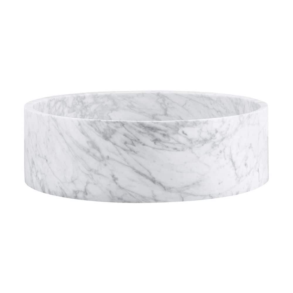 Monaco 17" Round Marbled Grey Ceramic Vessel Sink