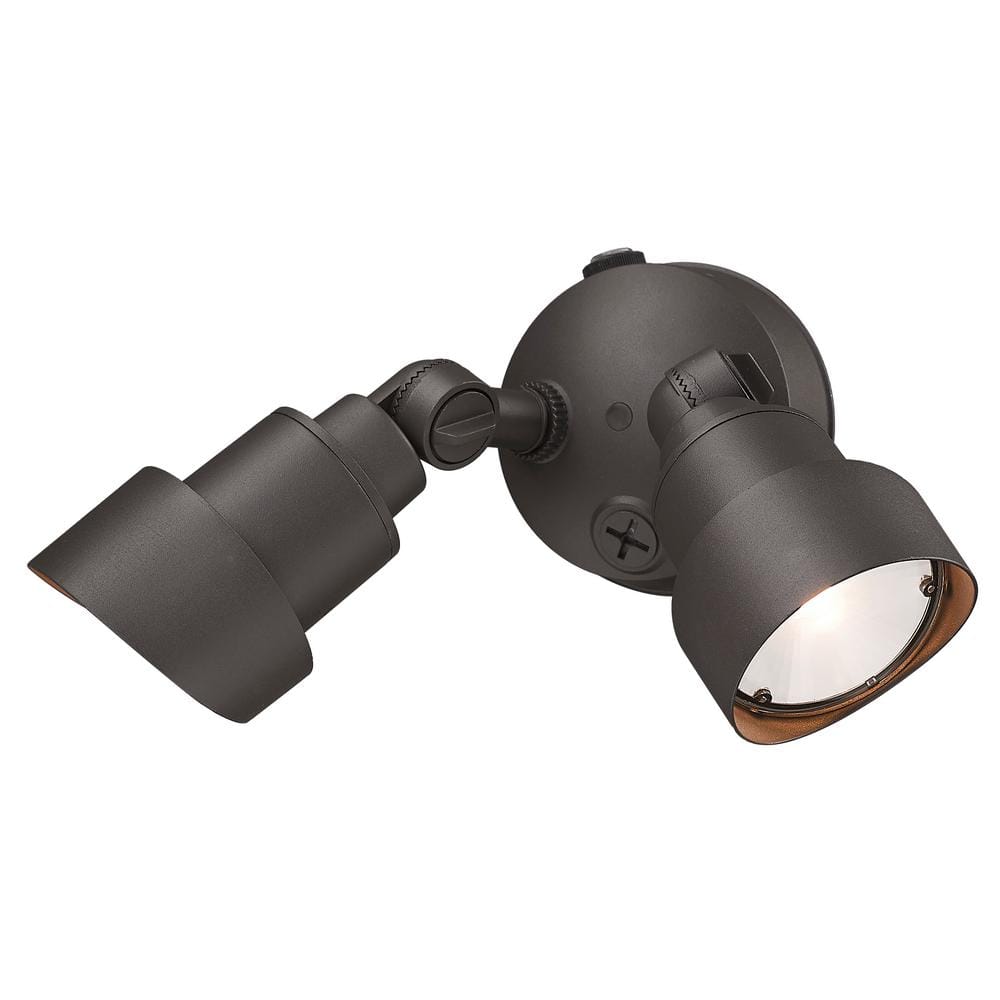Architectural Bronze 13" LED Security Floodlight with Adjustable Heads