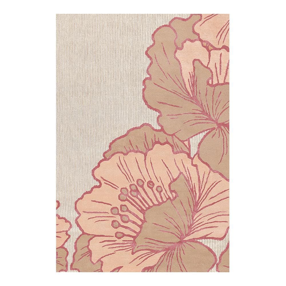 Hand-Tufted Rose Floral Wool and Viscose 6' x 9' Area Rug