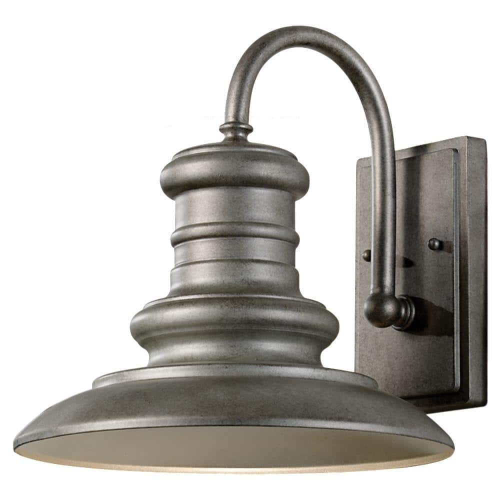 Generation Lighting Redding Station 1-Light Tarnished Silver Outdoor 12.5 in. Wall Lantern Sconce