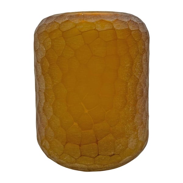 castellousa Light Amber 9.5 in. Patterned Cylinder Glass Vase