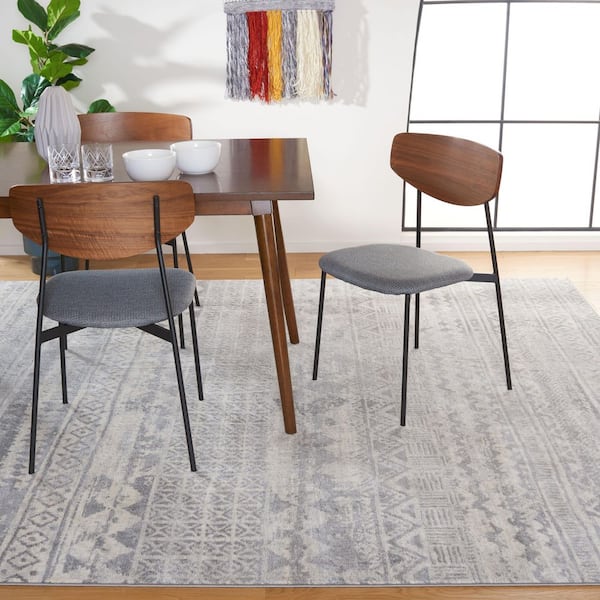 Brentwood 9 ft. x 12 ft. Gray/Light Gray Distressed Striped Area Rug